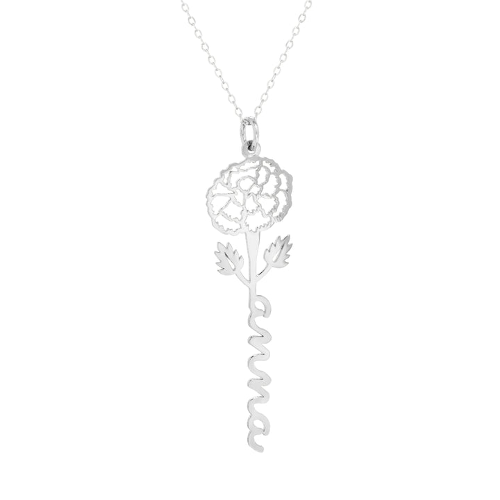 Birth Flower Name Necklace