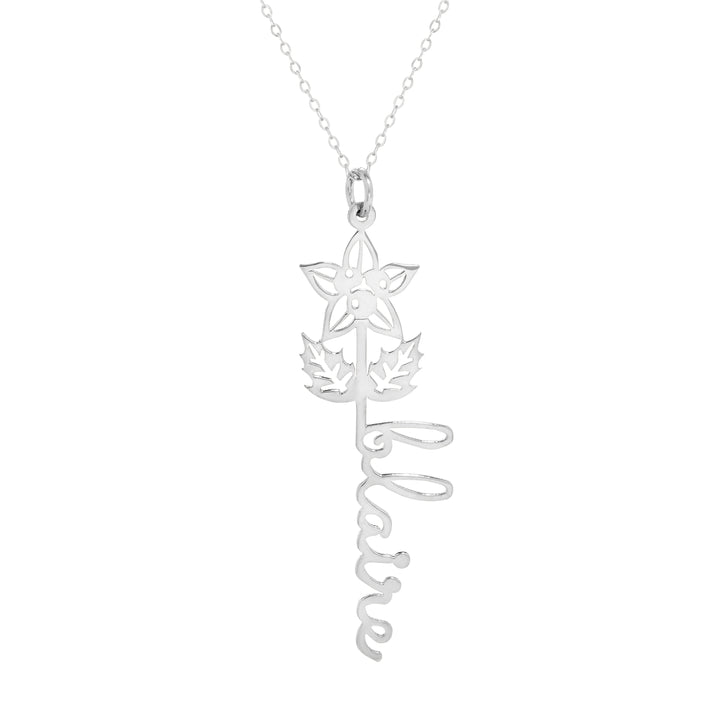 Birth Flower Name Necklace