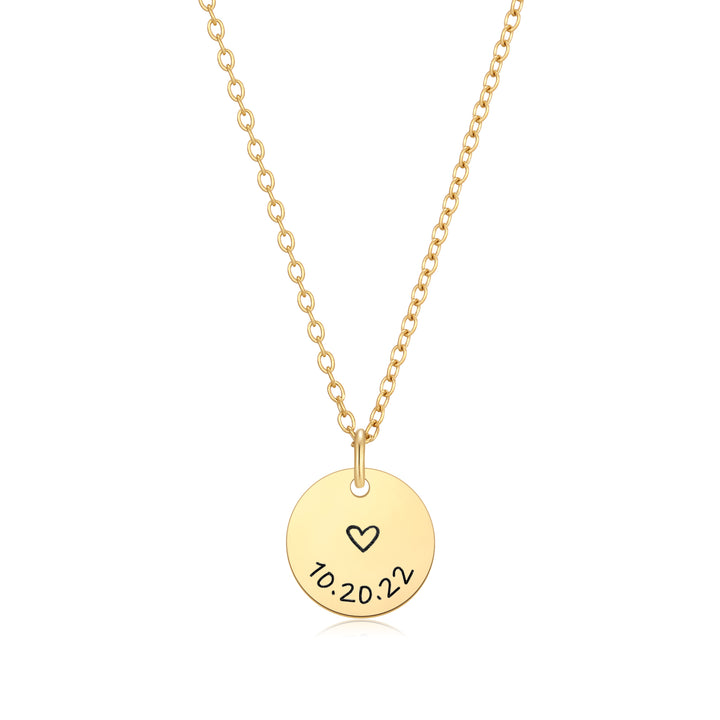 Custom Date Disc Necklace