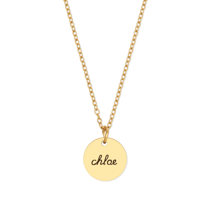 Engraved Name Disc Necklace