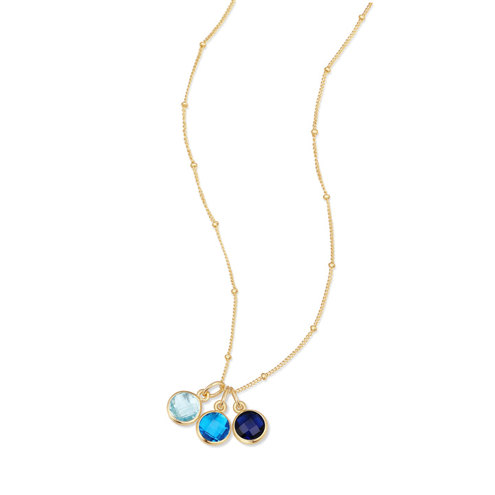 Gold Three Stone Gemstone Pendant