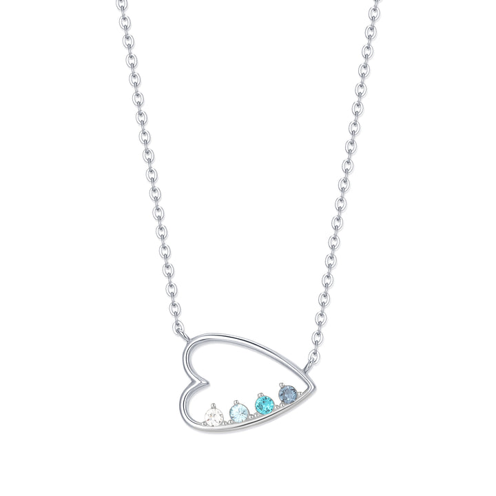 Custom Petite Open Heart Birthstone Pendant