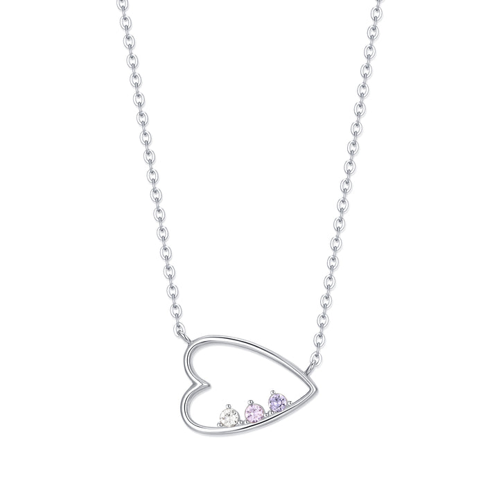 Custom Petite Open Heart Birthstone Pendant