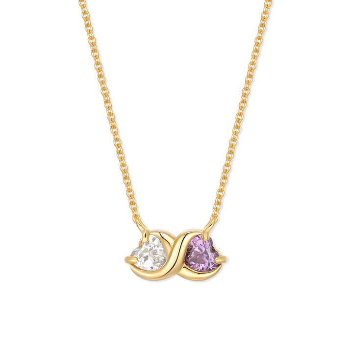 Custom Birthstone Heart Love Necklace