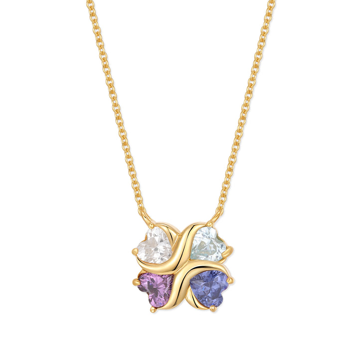 Custom Birthstone Heart Love Necklace