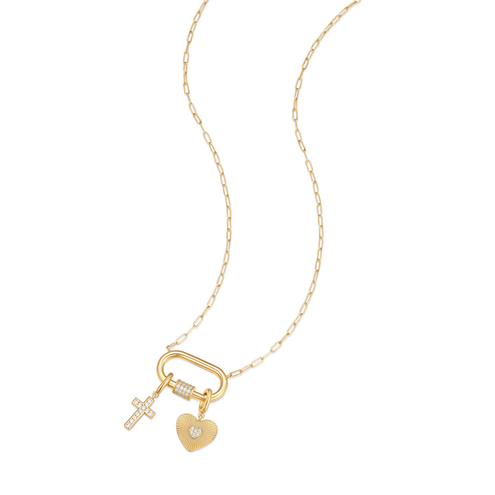 Carabiner Cross Charm Necklace