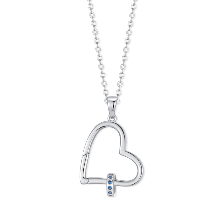 Custom Birthstone Open Heart Necklace