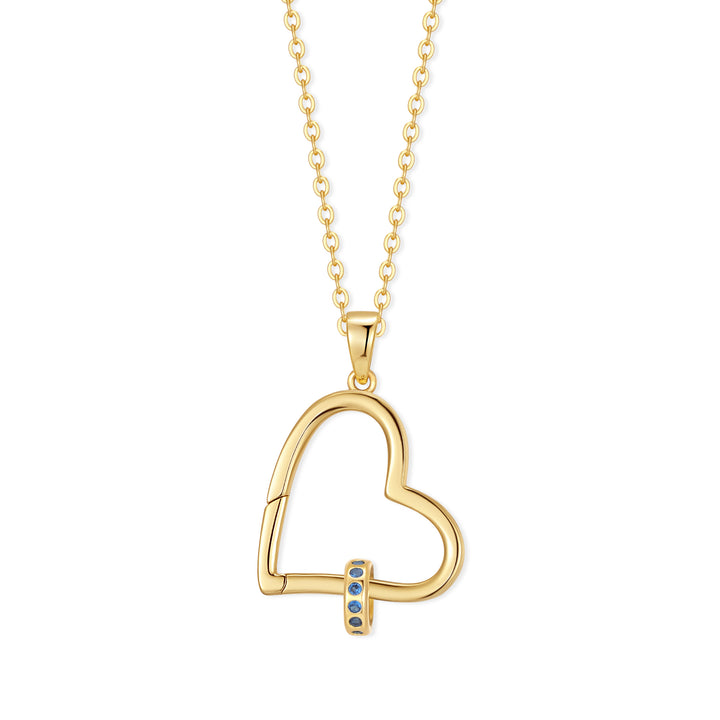 Custom Birthstone Open Heart Necklace