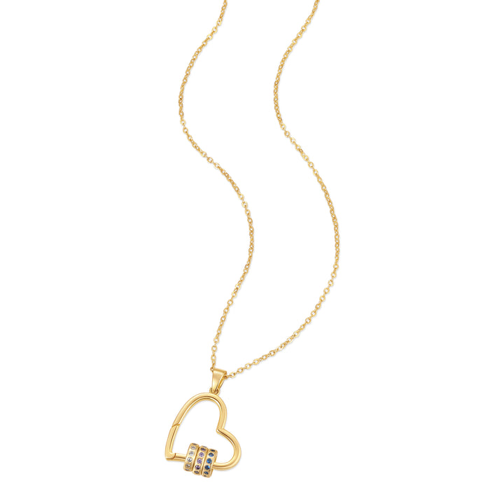 Custom Birthstone Open Heart Necklace