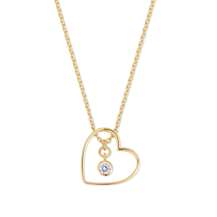 Custom Heart Birthstone Charm Pendant