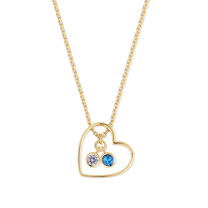Custom Heart Birthstone Charm Pendant
