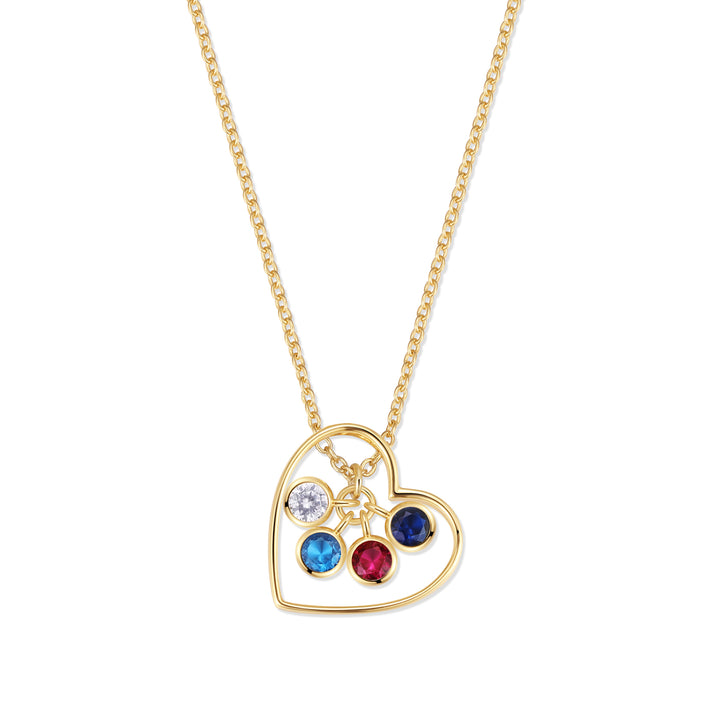 Custom Heart Birthstone Charm Pendant