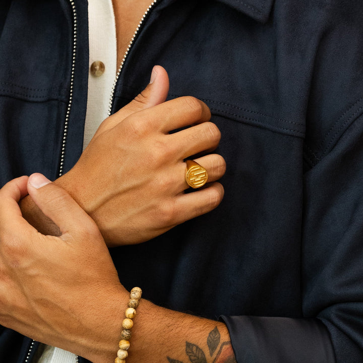 Block Monogram Signet Ring
