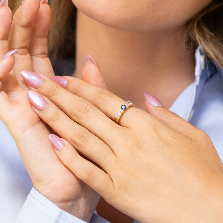 Custom Close to the Heart Birthstone Ring