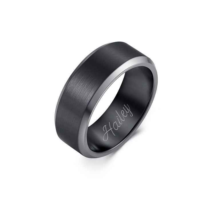 Tungsten Ring with Beveled Edges