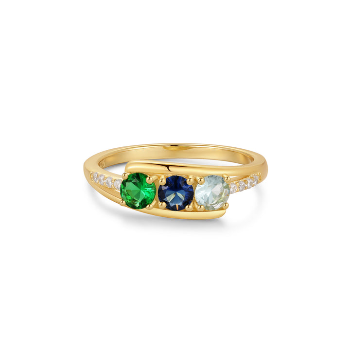 Petite 3 Stone Gold Birthstone Mother&