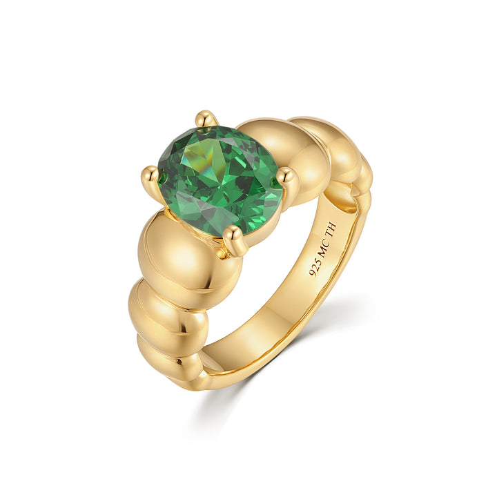 Gold Vermeil Puffy Birthstone Ring