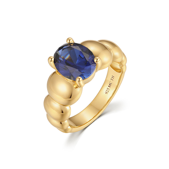 Gold Vermeil Puffy Birthstone Ring