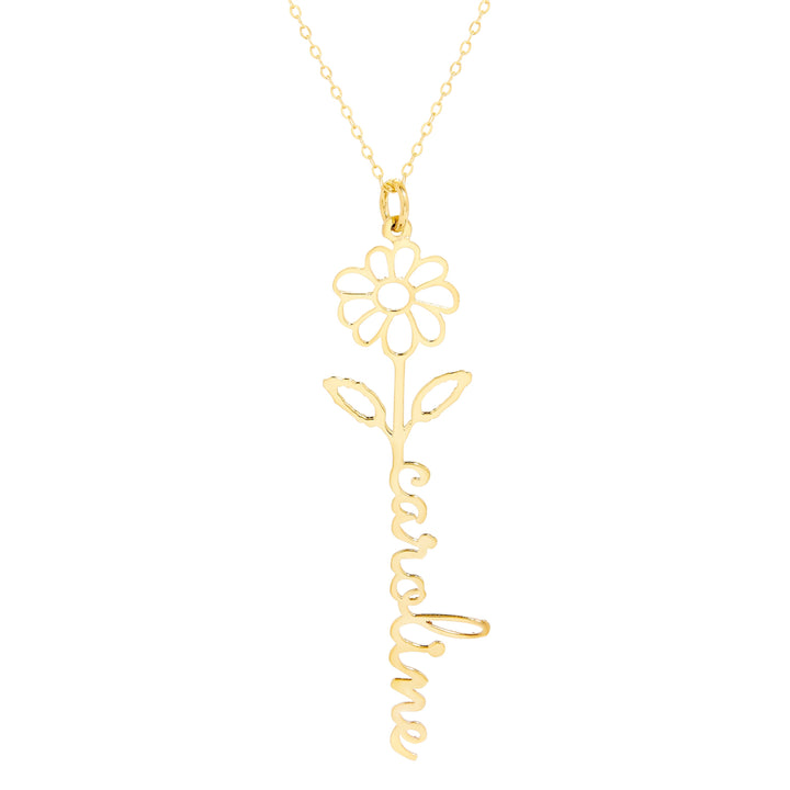 Birth Flower Name Necklace
