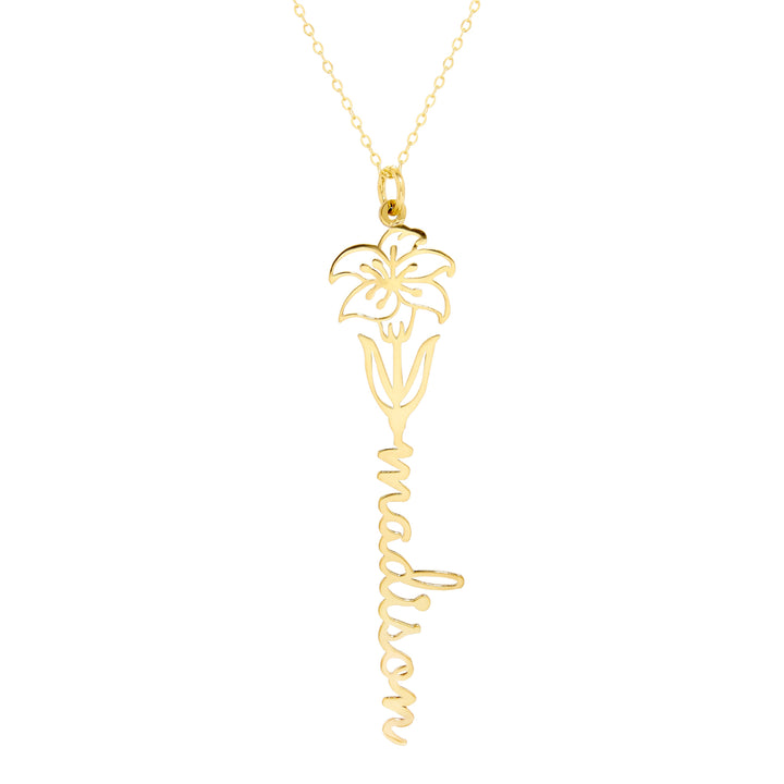 Birth Flower Name Necklace