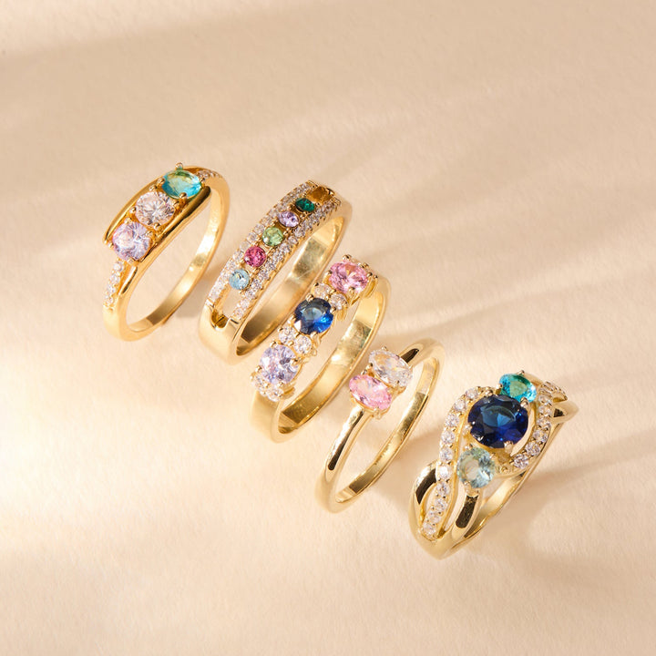 Custom Close to the Heart Birthstone Ring