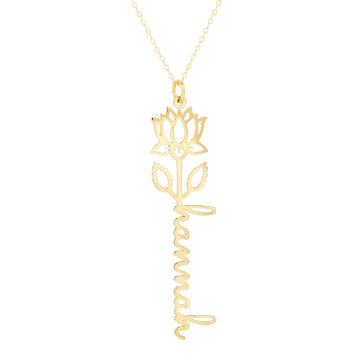 Birth Flower Name Necklace