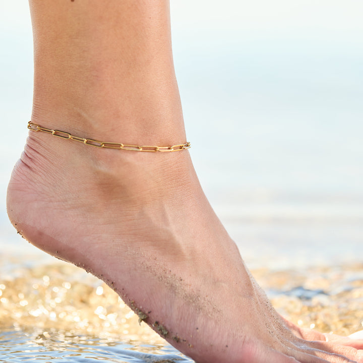 Waterproof Paperclip Chain Anklet
