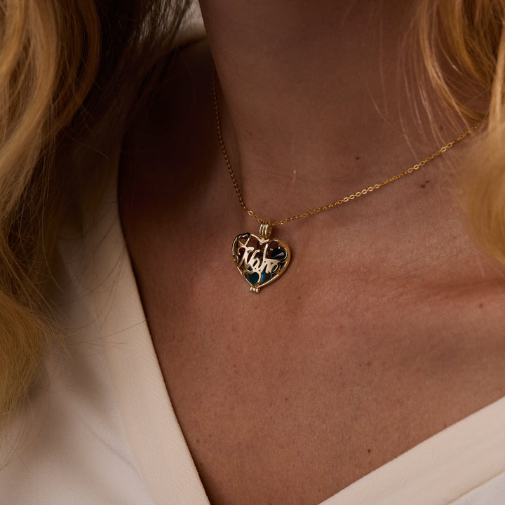 Custom Nana Round Birthstone Heart Locket