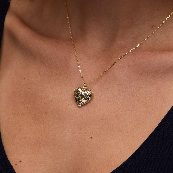 Custom Filigree Heart Birthstone Locket