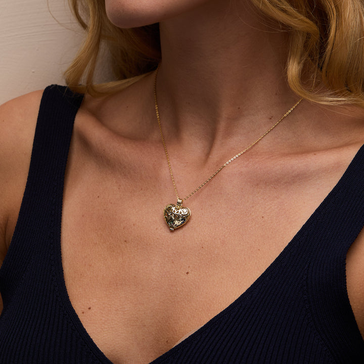 Custom Filigree Heart Birthstone Locket