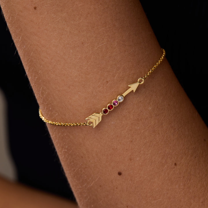 Custom Birthstone Arrow Bracelet
