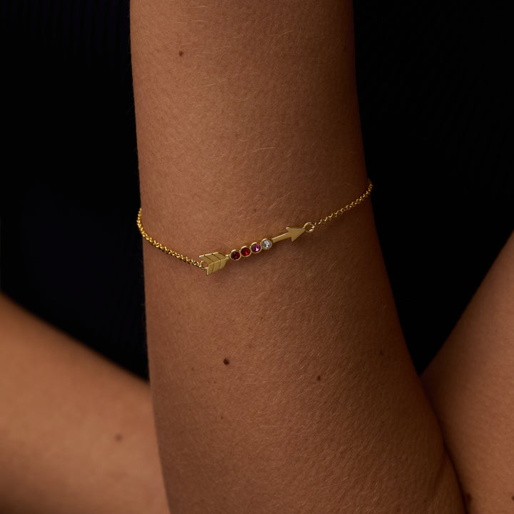 Custom Birthstone Arrow Bracelet