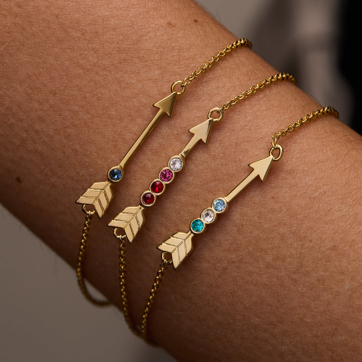 Custom Birthstone Arrow Bracelet