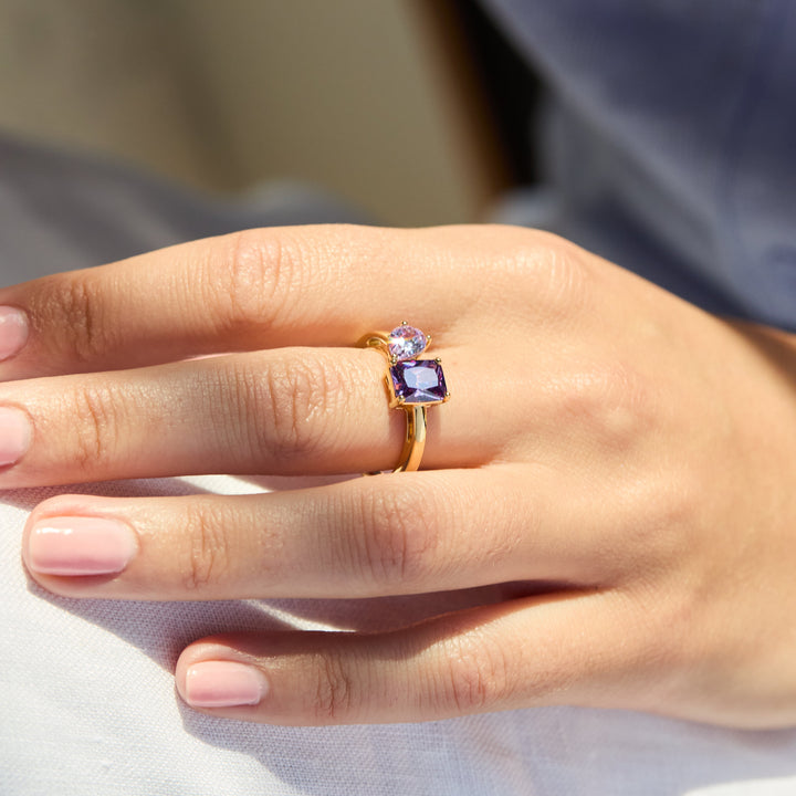 Gold Vermeil Bypass Birthstone Ring