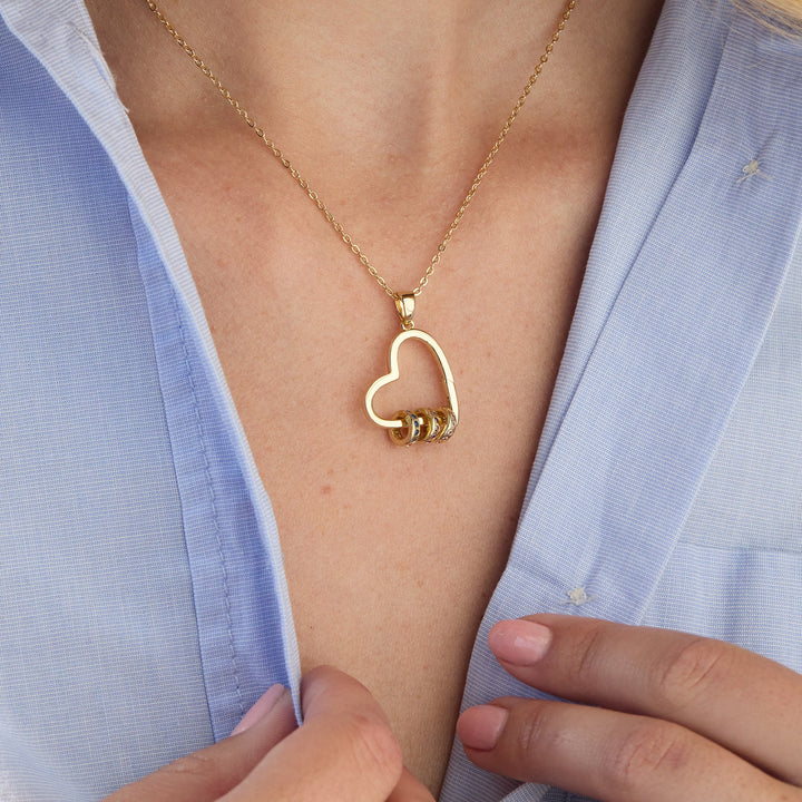 Custom Birthstone Open Heart Necklace