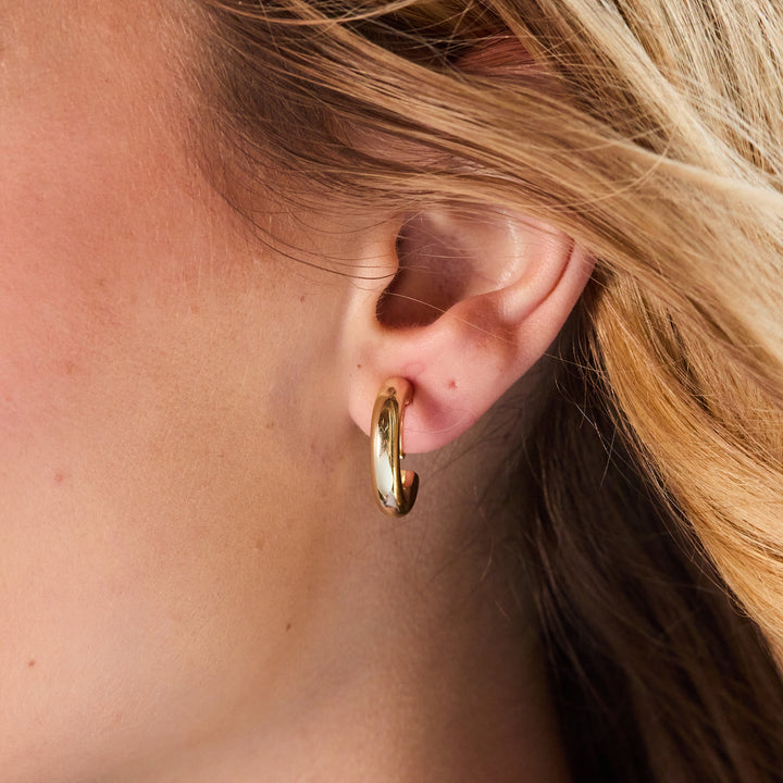 Waterproof Polished Hoop Clip On Earrings