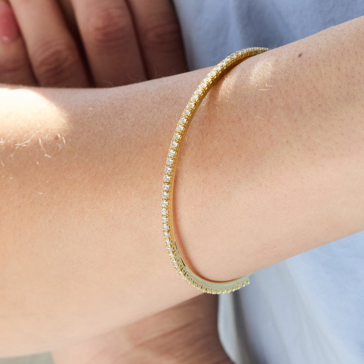CZ Tennis Charm Bangle