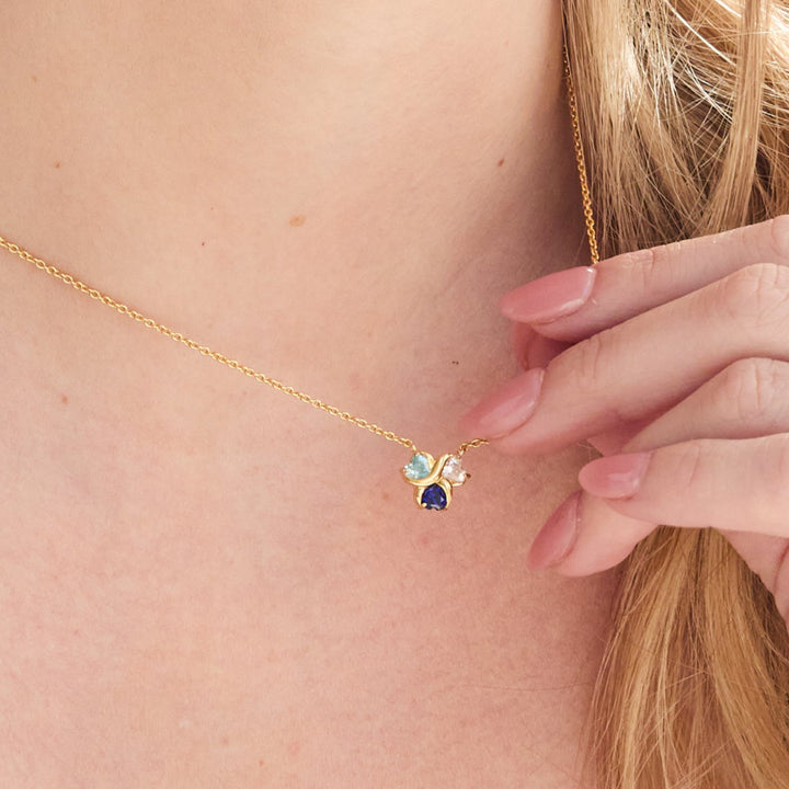 Custom Birthstone Heart Love Necklace
