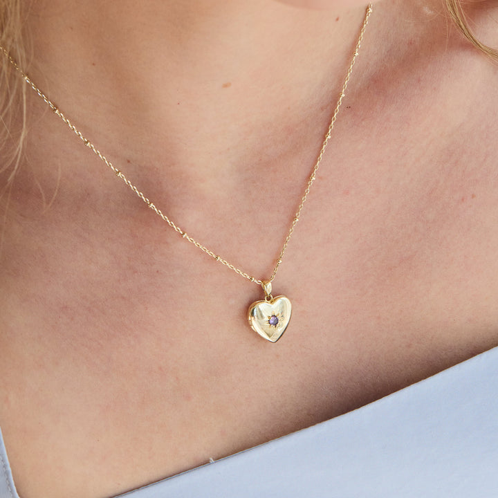 Custom Birthstone Heart Locket