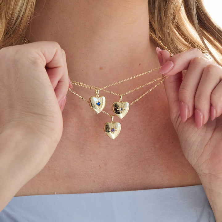Custom Birthstone Heart Locket