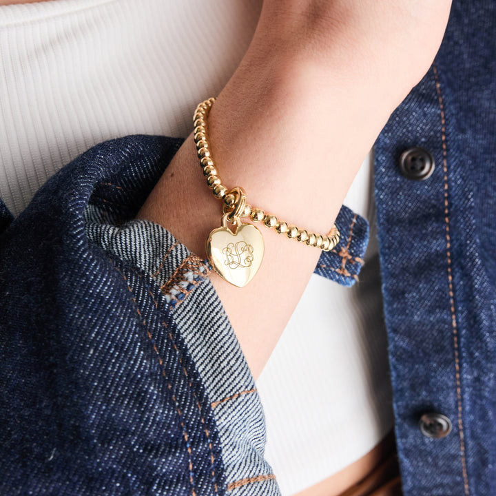 Engravable Heart Charm Bracelet