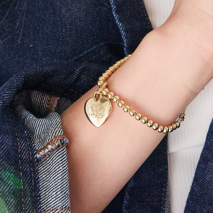 Engravable Heart Charm Bracelet