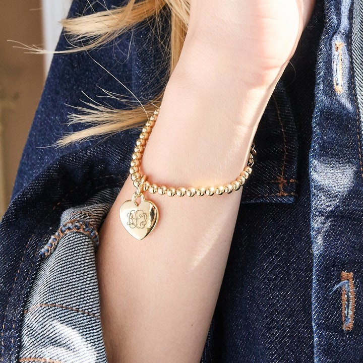 Engravable Heart Charm Bracelet