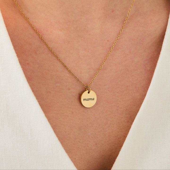 Engraved Name Disc Necklace