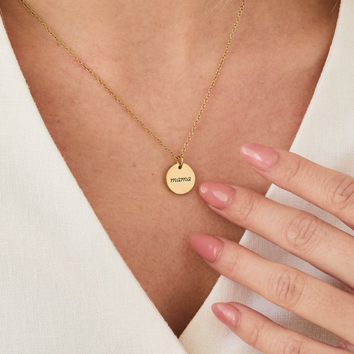 Engraved Name Disc Necklace