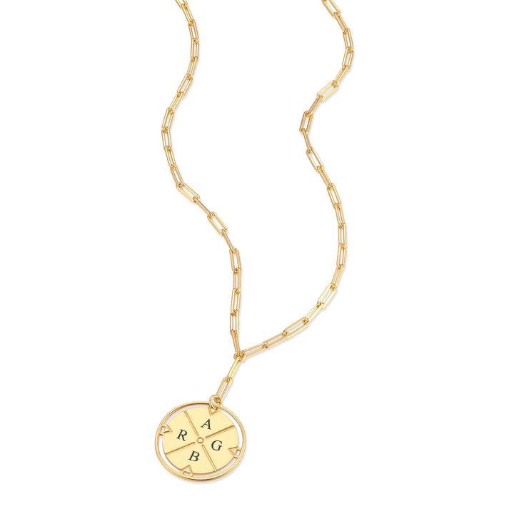 Engravable Matrix Compass Necklace