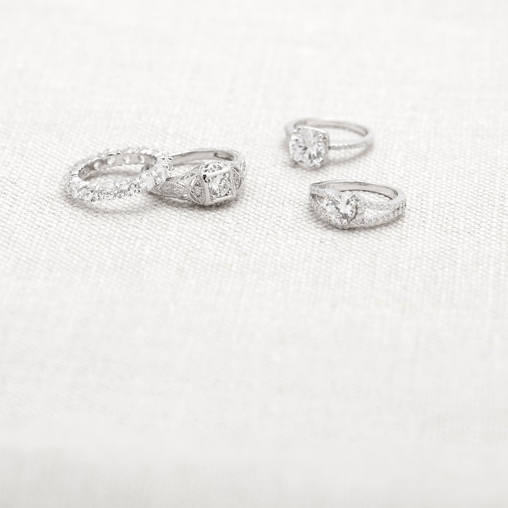 Sterling Silver Brilliant Cut CZ Promise Ring