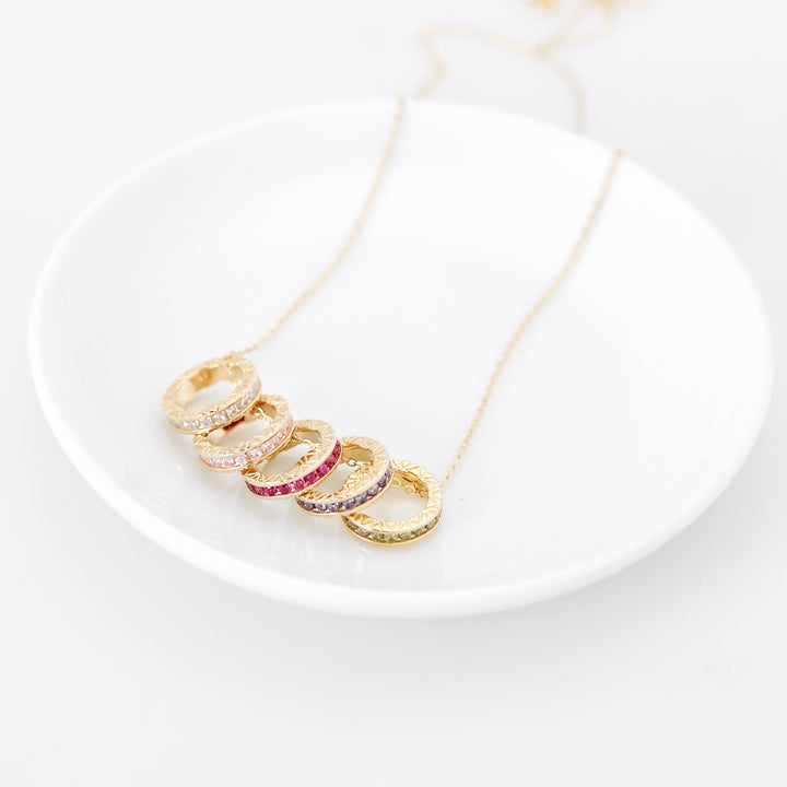 Gold October Eternity Birthstone Charm