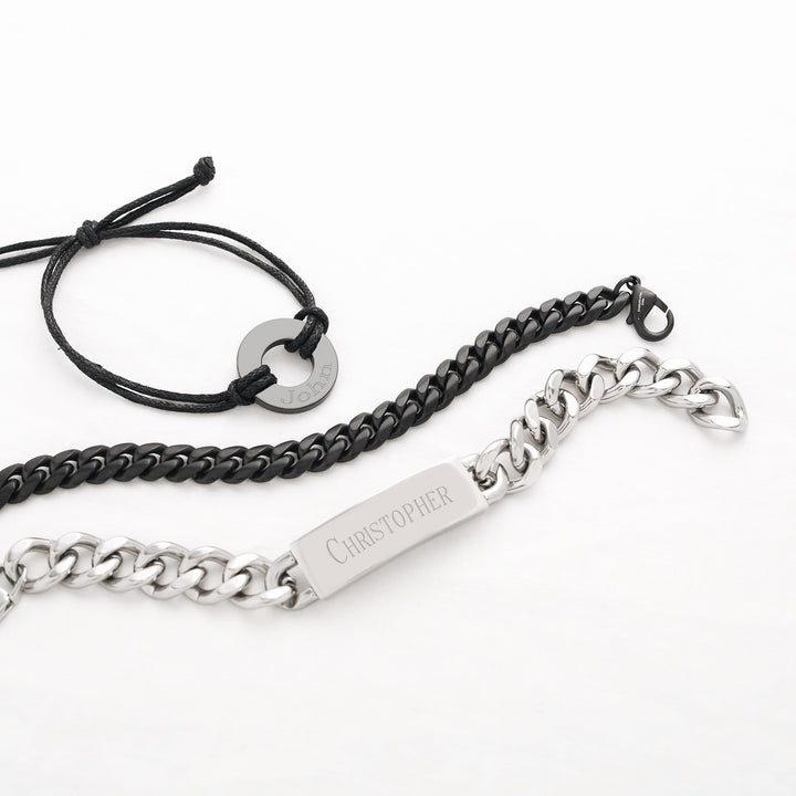 Mens Stainless Steel Curb Link ID Bracelet