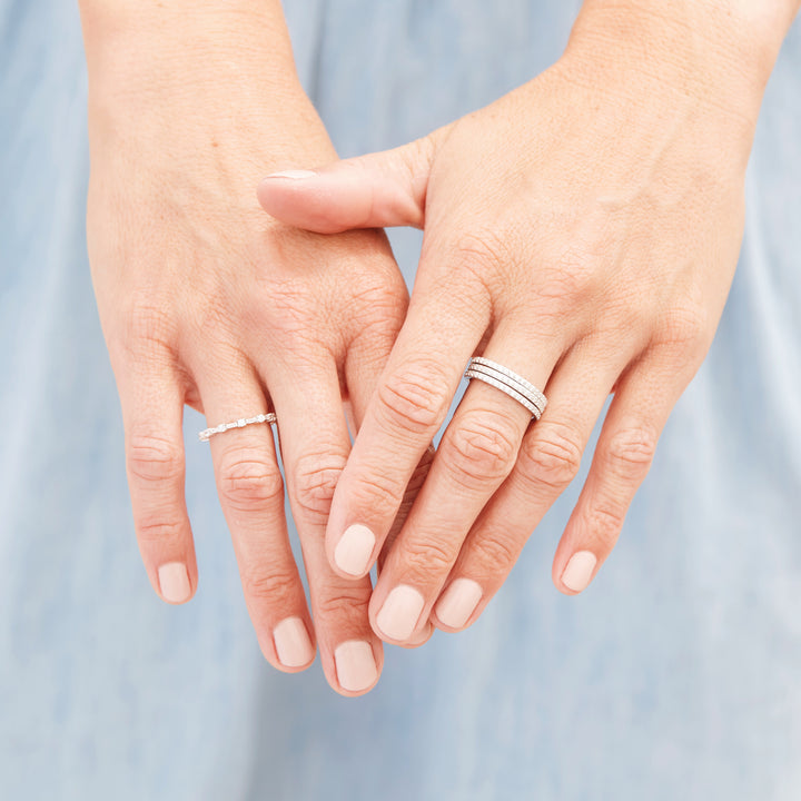 Baguette and Brilliant Cut CZ Stackable Ring